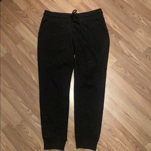Black shimmer joggers